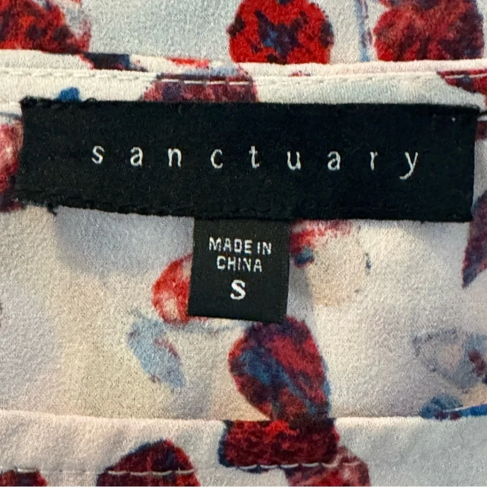 Sanctuary Pink Blouse with Red & Blue Floral Bird Print - Picture 5 of 11
